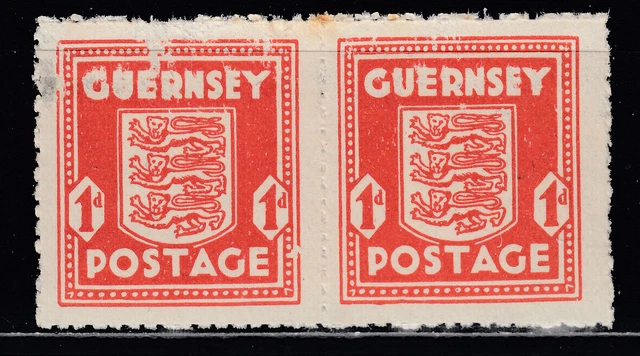 Deutsches Reich Deutsche Bes. GUERNSEY Mi-Nr. 2 PAAR Plattenfehler I POSTFRISCH
