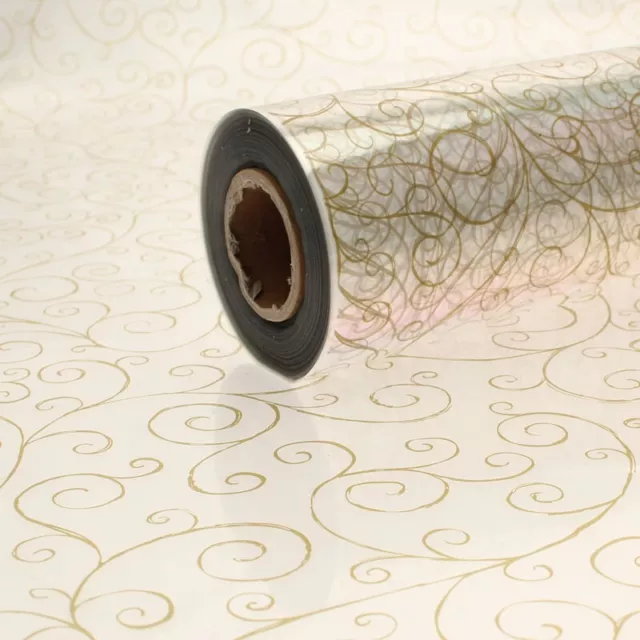 Gold Swirl Cellophane Hamper Wrapping & Gift Wrapping  1m - 100 meters 80cm wide
