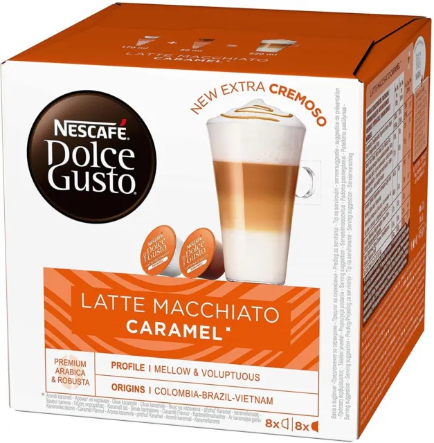 Nescafé Dolce Gusto Latte Macchiato CARAMEL coffee pods 8+8 / 1 box SHIPS FREE