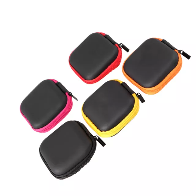 5 Pcs Earphone Storage Bag Zipper for Electronics Cable Square