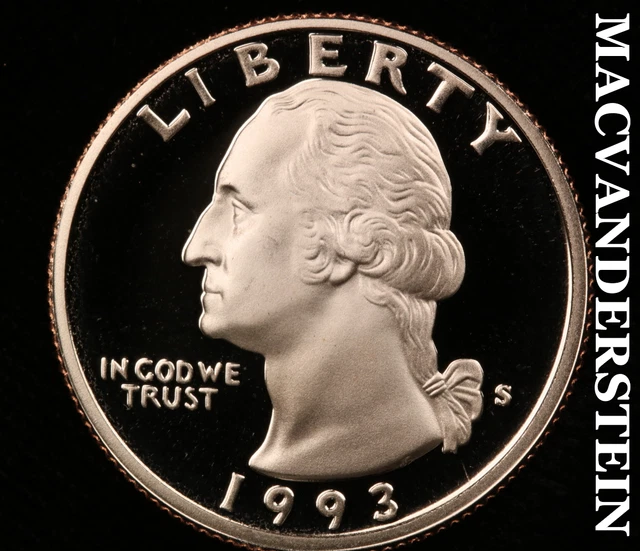 1993-S Washington Quarter-Choice Gem Proof Lustrous No Reserve #N9612
