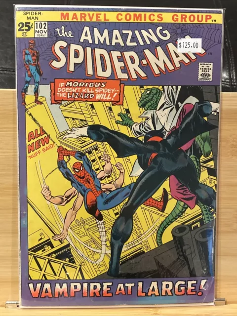 The Amazing Spider-Man #102 (1971) Origin 2nd App Morbius FN 6.0 Spelling Error