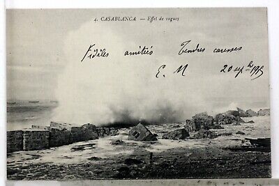Effects Of Waves Casablanca Morocco CPA Postcard 8065