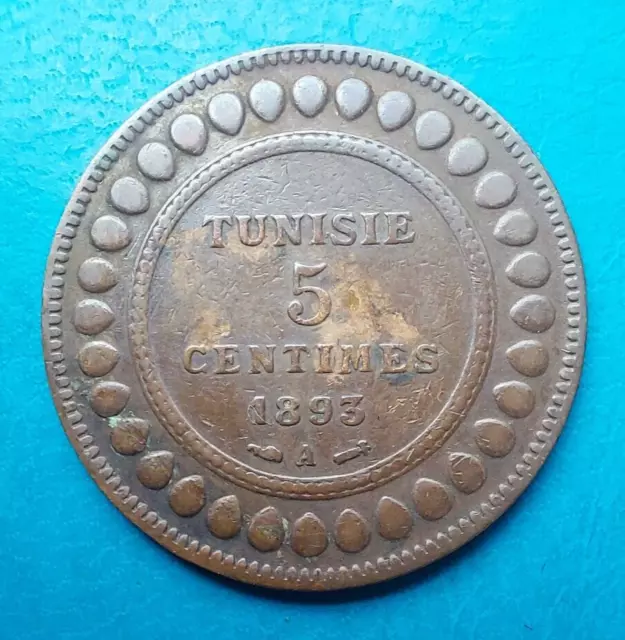 Tunisie Tunisia 5 centimes 1893 Lec. 73 km 221