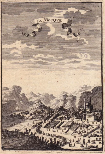 Gravure XVIIe La Mecque Mecca Mekka Arabie Saoudite Saudi Arabia Islam 1683