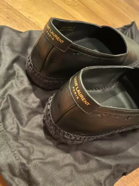 YSL YVES SAINT Laurent Black Espadrille Slip-on Flat Shoes Men's 40 US ...