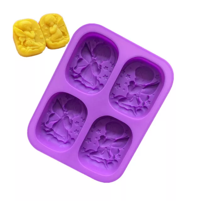 Moldes de jabón en forma de árbol y ángel molde de jabón hágalo usted mismo bola de baño decoración de silicona ql