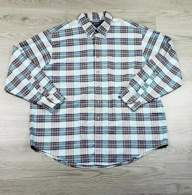 Brooks Brother Mens Plaid Button Front Shirt size XXL