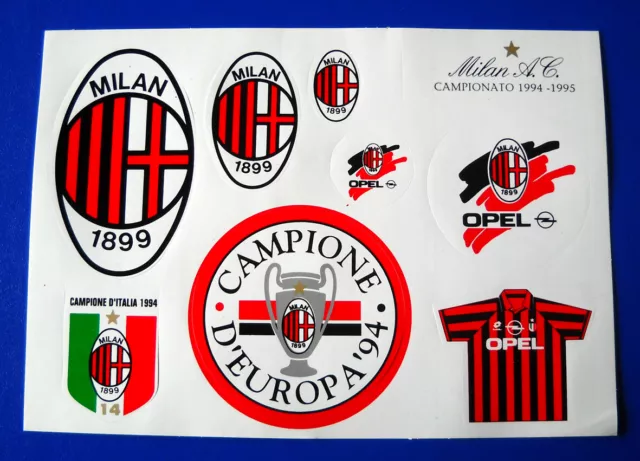 ADESIVI STICKER AC Milan Campionato 1994/95 1995 - Campione D'italia E  D'europa EUR 12,50 - PicClick IT