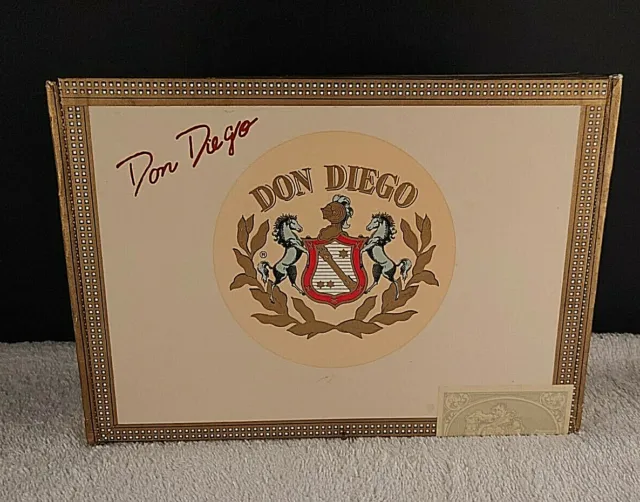 Empty Don Diego Wooden Cigar Box EMPTY Cornoas - EMS Dominican Republic DR