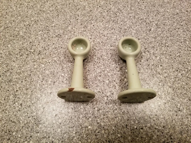 Vintage Vitrolite Jadeite Green Bathroom Hardware Brackets & Hooks 4