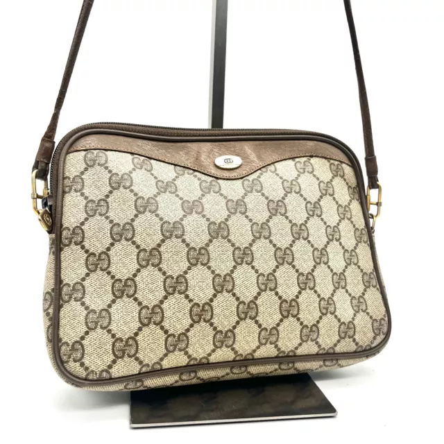 Vintage Gucci GG pattern shoulder bag PVC leather authentic