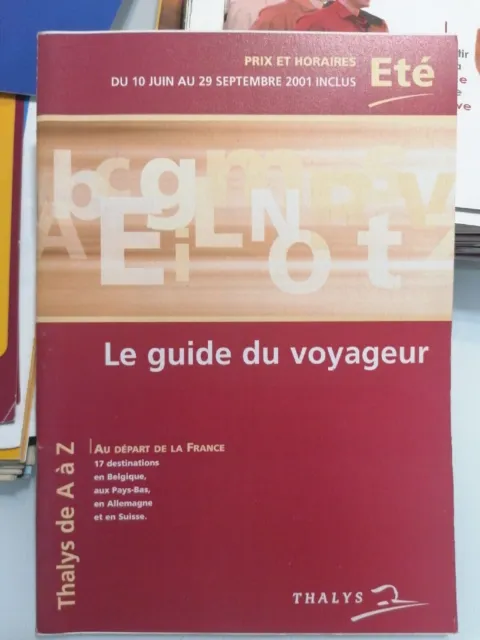 SNCF  Guide horaires Thalys 2001.