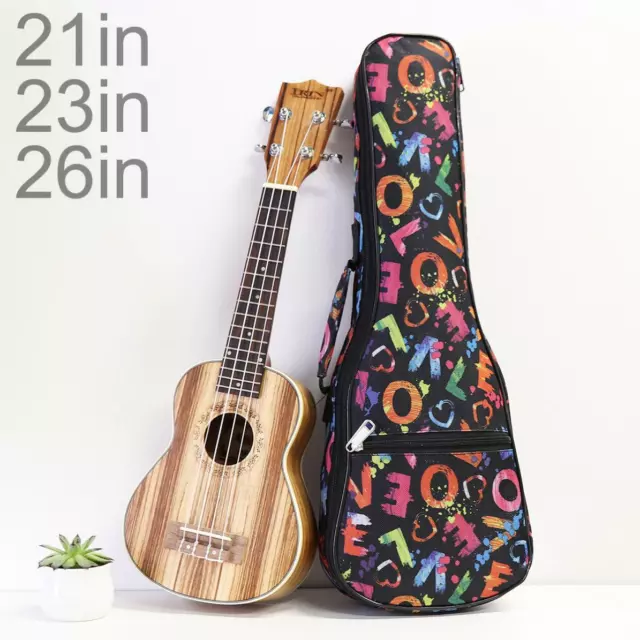 Ukulele Gig Bag Folk Concert 21" 23" 26" Uku 10mm Soft Padded Mini Uke Bag Cases