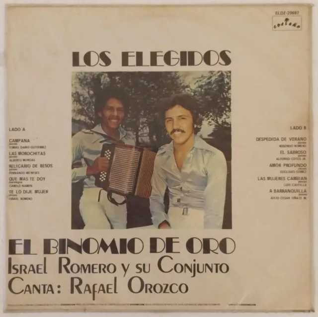 Poly Cover El Binomio De Oro Los Elegidos Costeno Eldz-2069 Colombia 1978 Vg+ 2