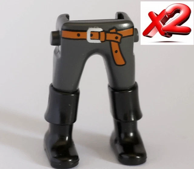 Pièces Détachées PLAYMOBIL - 2x Jambes Rouges Avec Bottes Noires Et Dorées (Mousquetaire/Flandres/Soldat) - Occasion