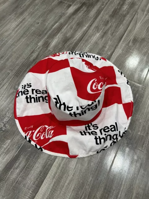 Rare Vintage 60 70s Coke Coca Cola Bucket Hat Floppy It's The Real Thing Costume