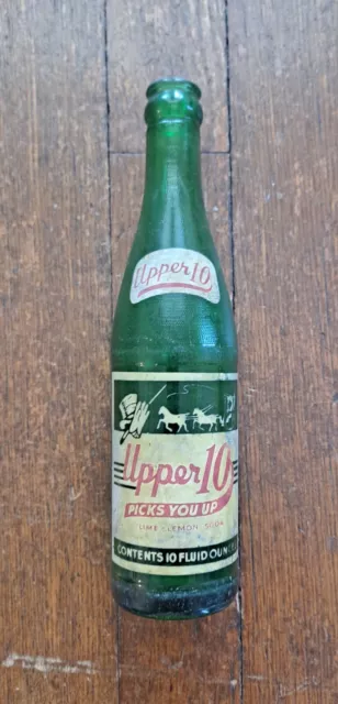 Vintage Upper 10 Green Bottle 10 Oz Bottled Centralia Illinois
