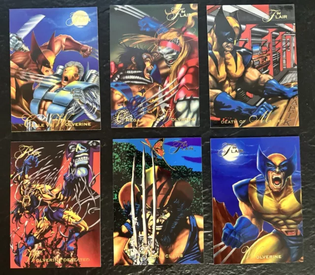 1994 Marvel Universe Flair WOLVERINE (Logan) Lot, 6 Different Cards