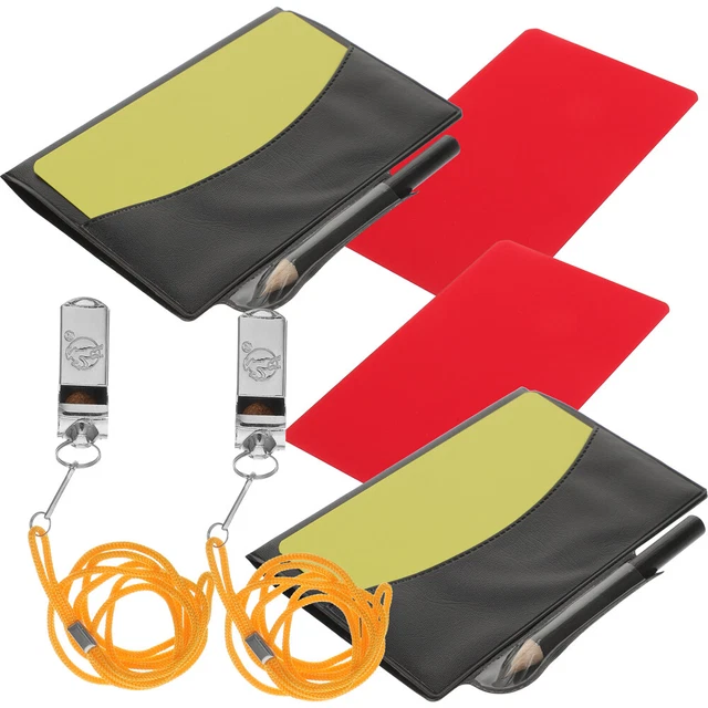 Soccer Cards Packs Referee Red Yellow Card Metal Wallets Red Pencils Card Holder