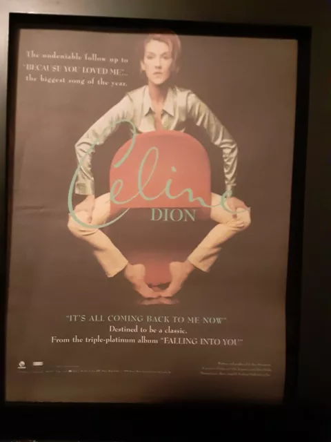 Celine Dion It's All Coming Back To Me Now Rare Radio Promo Poster Ad Framed!