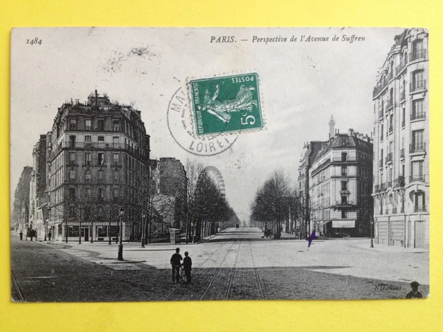 cpa FRANCE PARIS Perspective de l'Avenue de SUFFREN without circulation Ferris wheel