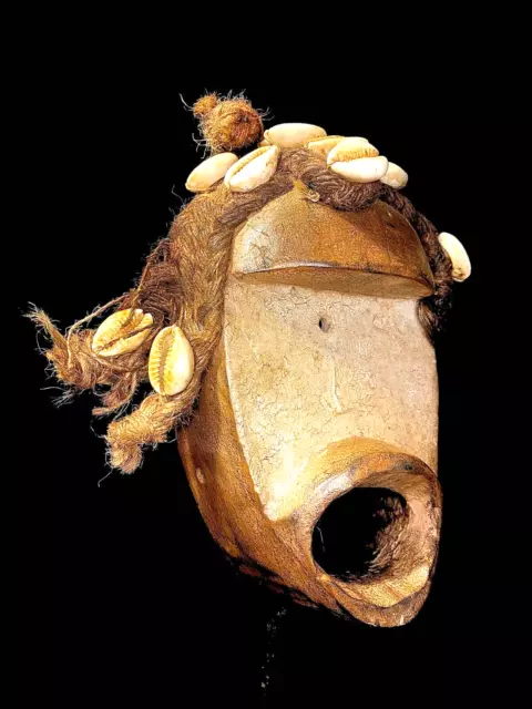 African Wooden Mask Wood Hand Carved Dan Mask Deangle Liberia African-6614