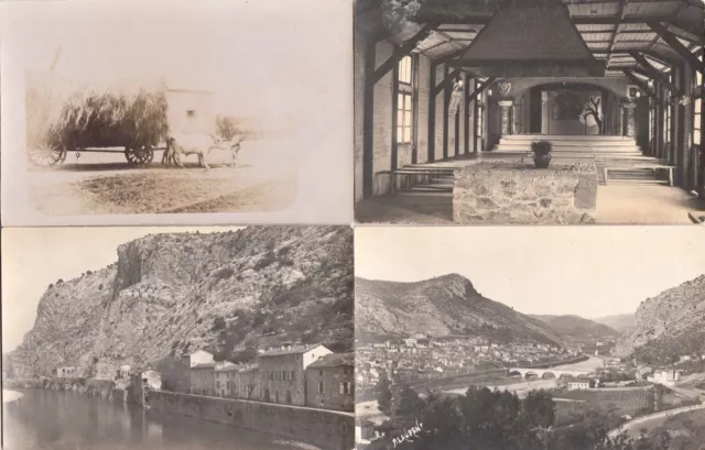 Lot 4 photo-cartes postales anciennes indéterminées paysages campagne