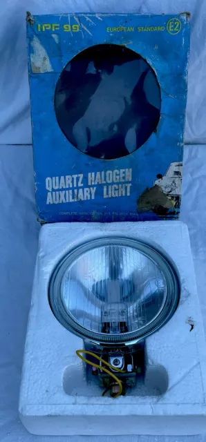 Vintage Chrome Quartz Halogen Spot Lamp IPF 99 Made In Japan New Unused 5.5” Dia