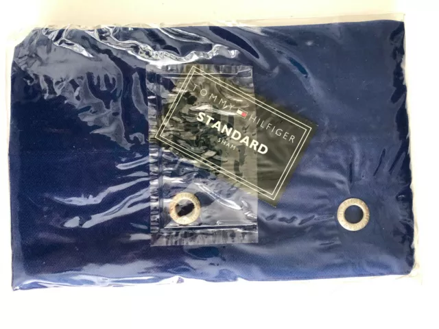 Tommy Hilfiger BAY BLUE CLASSIC CHINO ~  STANDARD SHAM  grommets ~ NIP