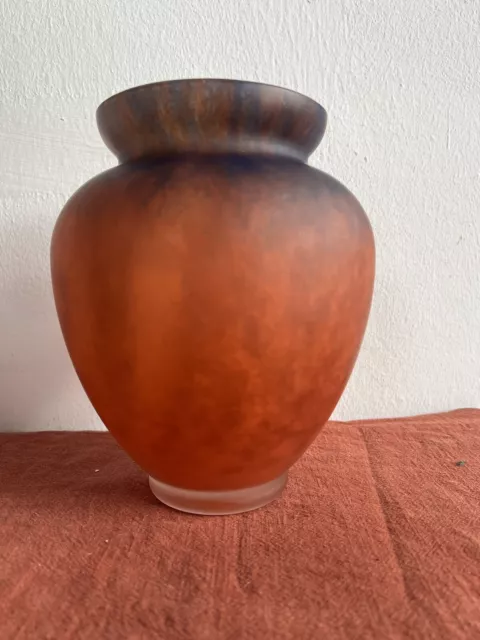Wunderschöne Vase, 21 cm, Pate de Verre Frankreich, unsigniert 2