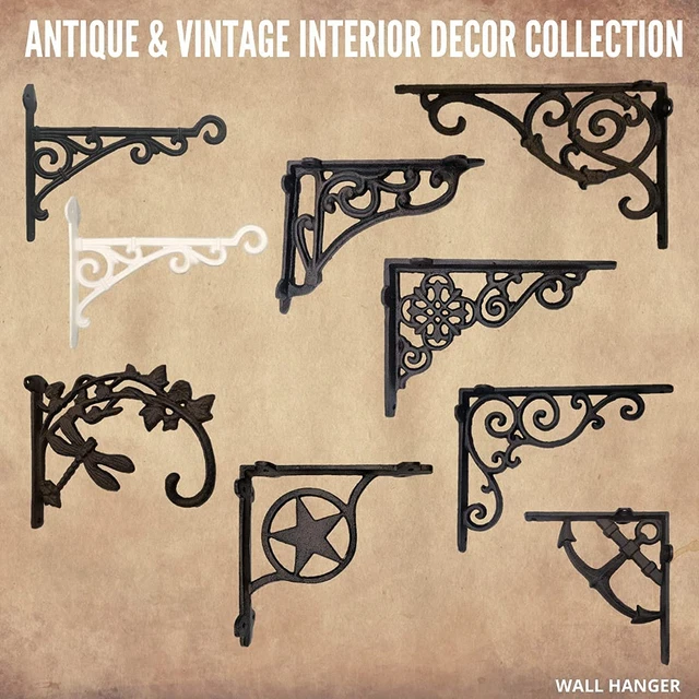 Antique and Vintage Collection ​Cast Iron Wall Mount Bracket Hangers for Planter 3