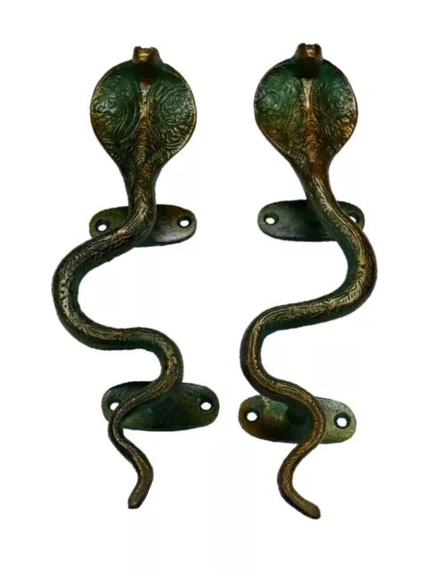 Cobra Snake Shape Door Handle Victorian Style Handmade Brass Drawer Pull Knob