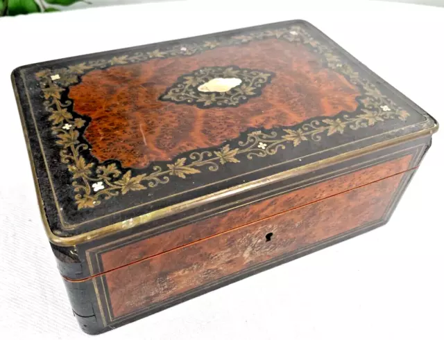 Antique jewelry box box Biedermeier Alphonse Tahan Napoleon-III mother of pearl