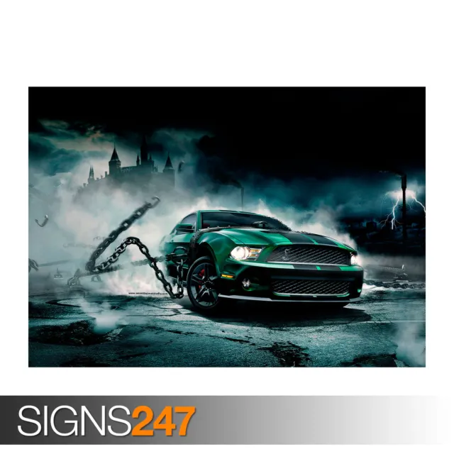 MUSTANG MONSTER (0375) Car Poster - Picture Poster Print Art A0 A1 A2 A3 A4