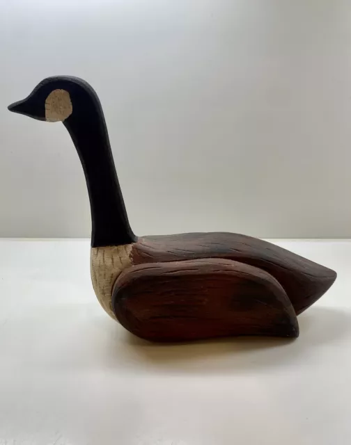 Canadian Goose Handmade Carved Wood Geese Folk Art Craft Decoy Decor Primitive