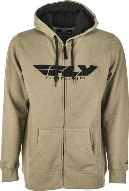 Fly Racing Corporate Zip Up Tan Black Hoodie