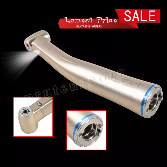 Dental Fiber Optic LED Contra Angle Low speed Handpiece Fit Electric Motor UK