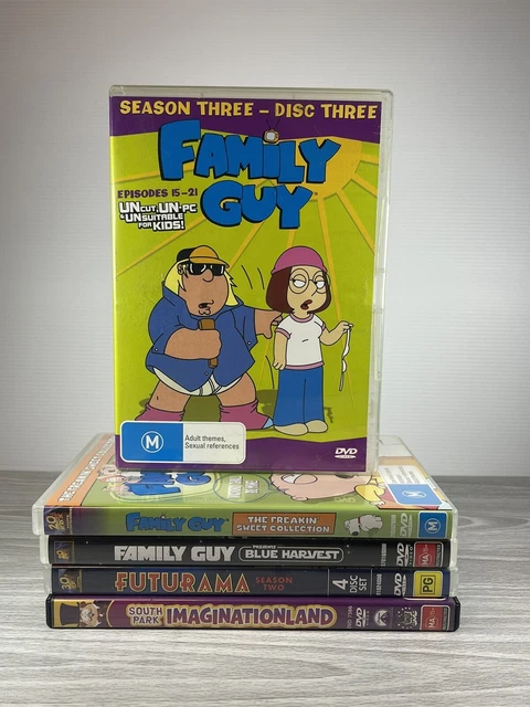 FAMILY GUY FUTURAMA South Park DVD Bundle for Young Adult PAL