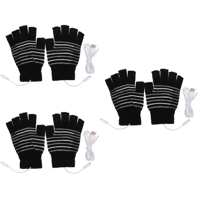 3 paia guanti riscaldati USB guanti scalda batteria esterna
