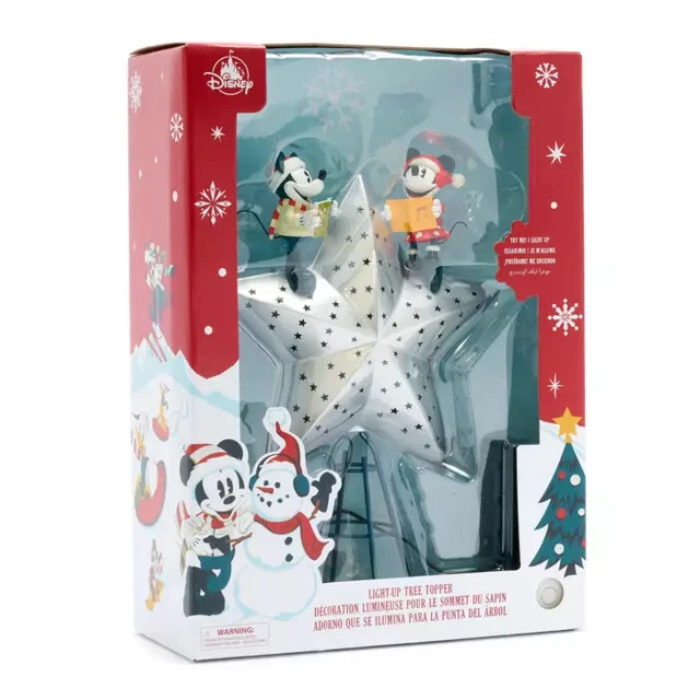DISNEY STORE MICKEY and Minnie Mouse Light up Christmas Tree Topper £44