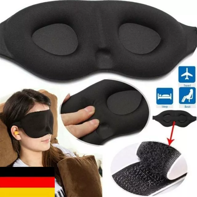 3D Schlafmaske Augenmaske Schlafbrille Lichtundurchlässig Blickdicht DE