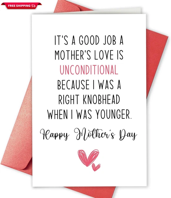 FUNNY MOTHER’S DAY Card for Mom, Rude Mothers Day Card, Gag Gift for