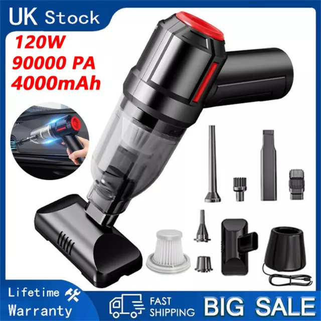 Wireless Vacuum Cleaner Car Handheld Vaccum Mini Power Suction USB Rechargeable