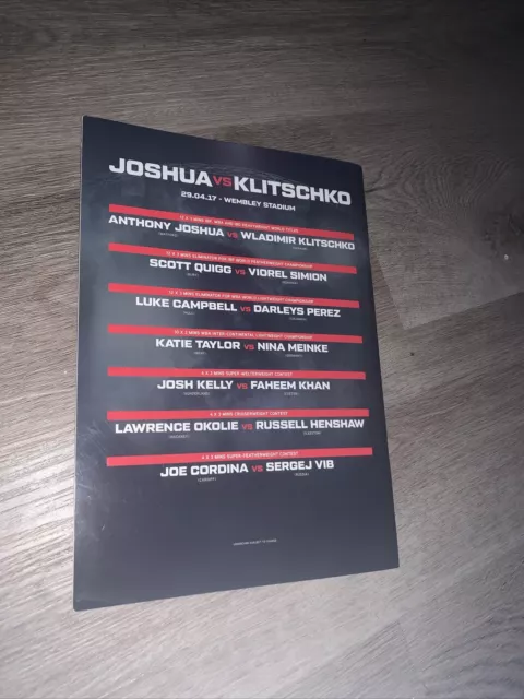 Anthony Joshua v Wladimir Klitschko Wembley 2017 Official Programme 3