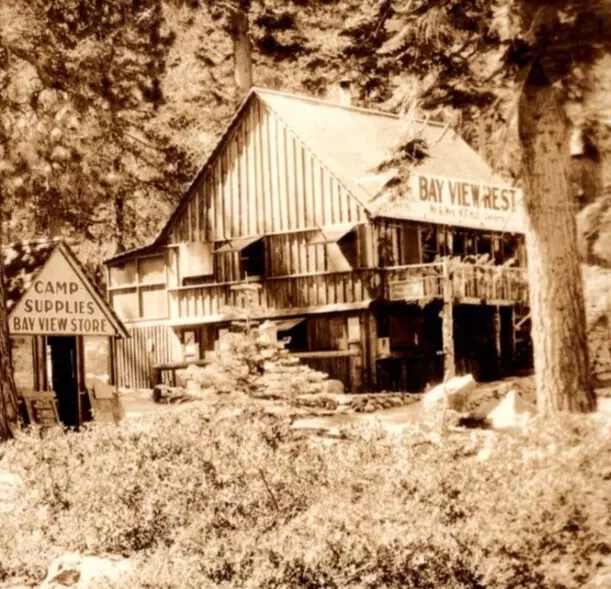 RPPC Bay View Rest Bay View Store Camp Supplies Lake Tahoe CA UNP Postcard H24