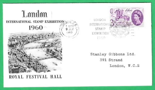 Qe Ii - London International Stamp Exhib Cover 1960 -  Stanley Gibbons Address