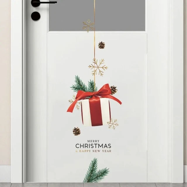 Cartoon Xmas Door Window Stickers Cute Christmas DIY Decal  Party Supplies