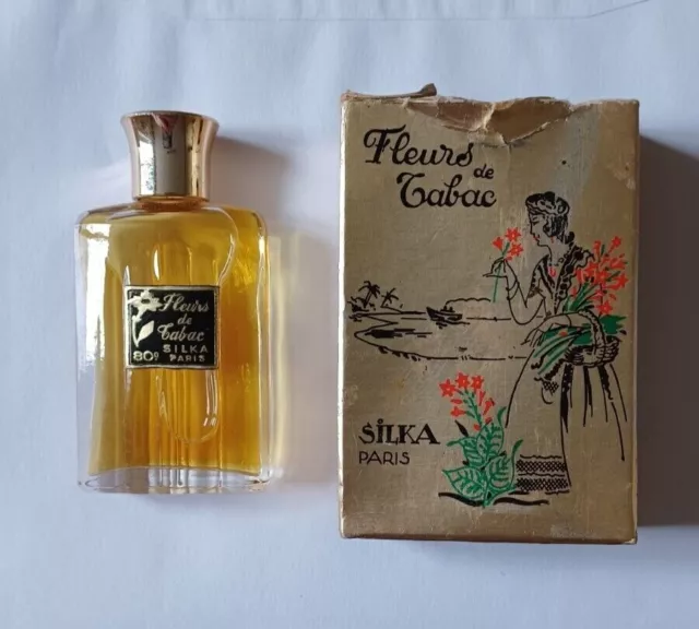 ancien parfum Fleurs de Tabac - Silka Paris, avec sa boîte