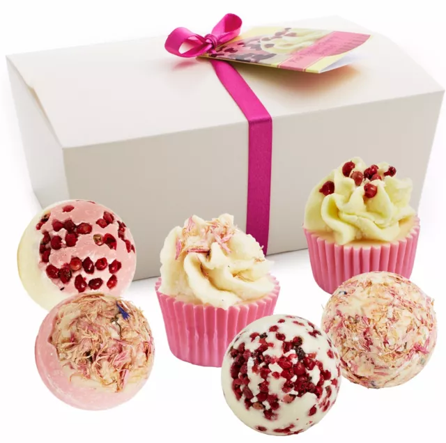 Boule de Bain Cerise / Cranberry 'Pink Moments' 6 Pcs Coffret Cadeau Femmes